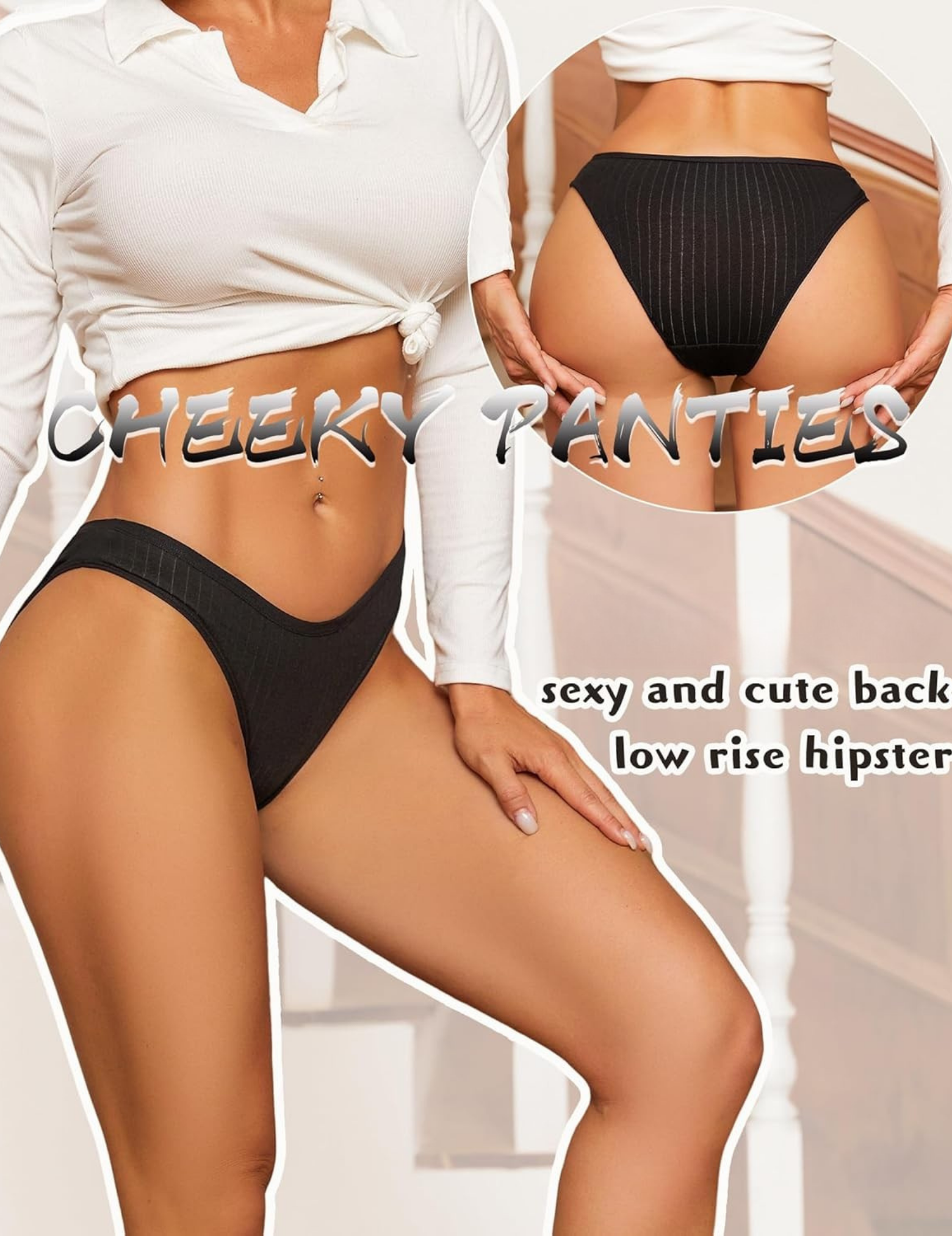 Women's Ribbed Cotton Hipster Panties, Pack of 6, Assorted Colors