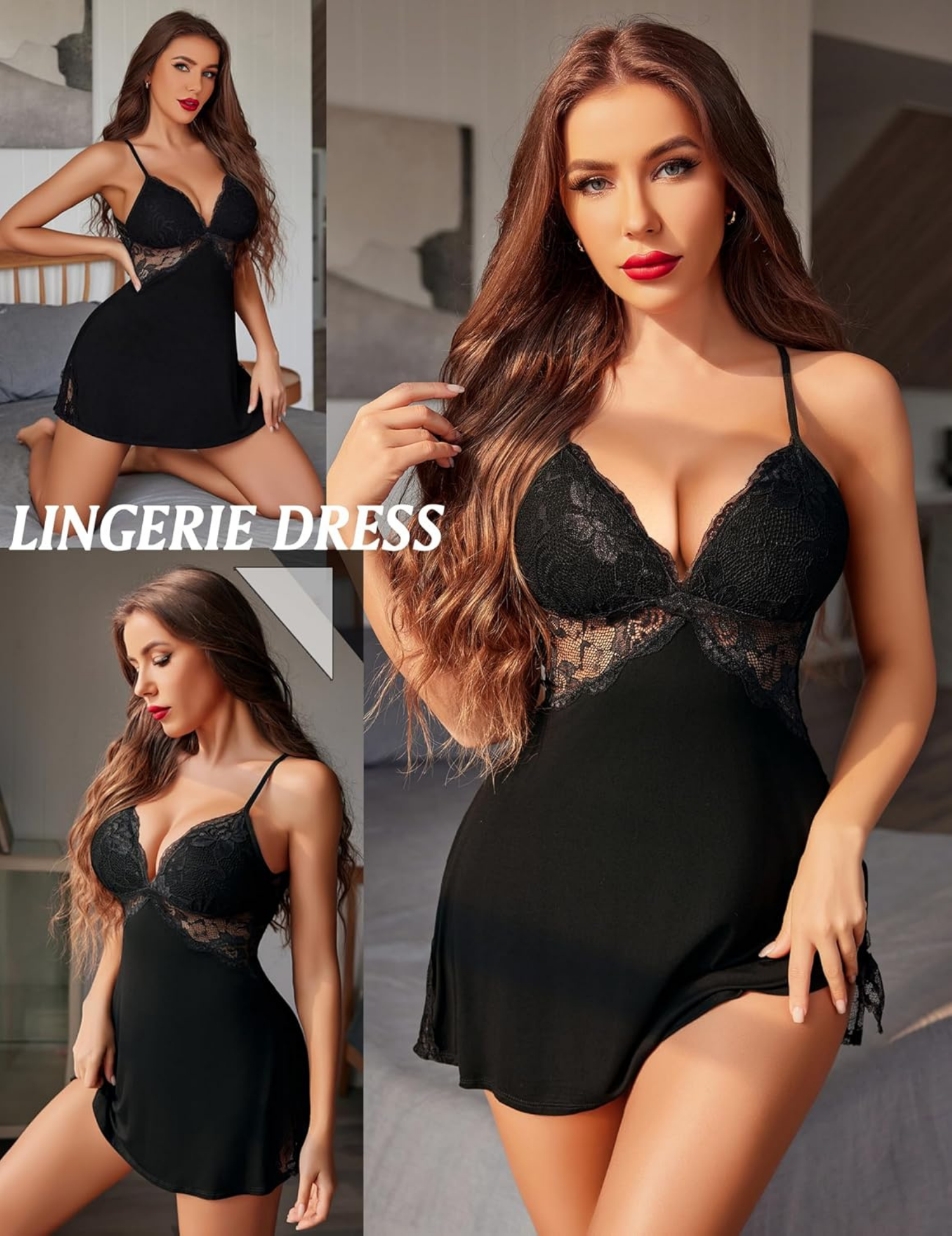 Women Babydoll Lace Chemise Sleepwear Lingerie Set with Panty | Sexy Night Dress for Women Honeymoon, Hot Nighty, Stylish Nightwear, Valentine Festival Dress, Bridal First Night Lingerie