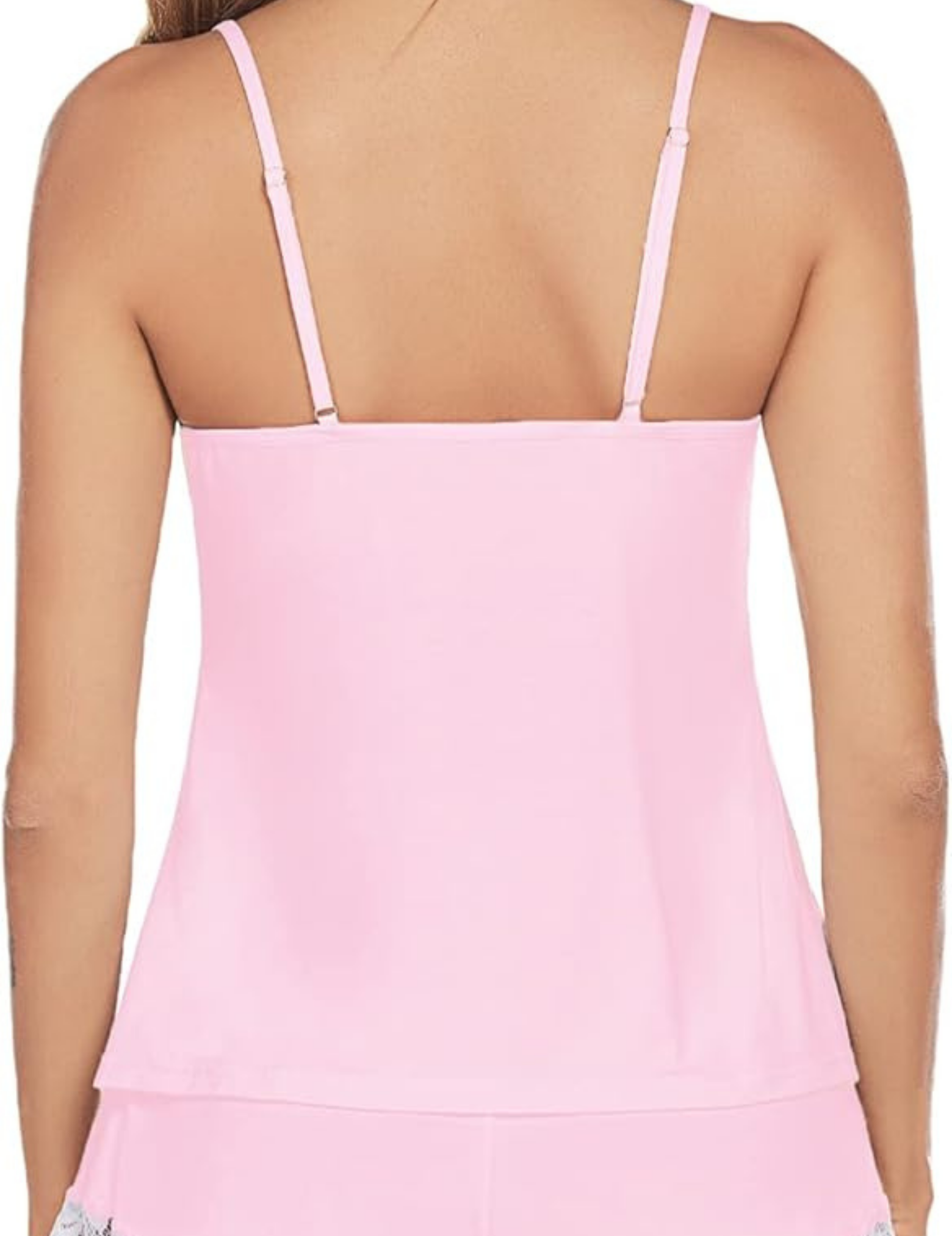 Women's Lace-Trimmed Shorts Set, Camisole and Shorts with Adjustable Straps, Elastic Drawstring Waist